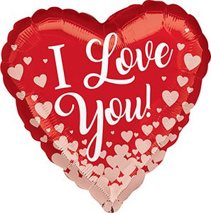 Rose Gold Hearts Love balloon by Anagram.
