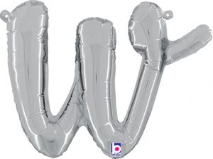 Consumer Inflated Script Letter Lowercase w Silver balloon by Betallic.