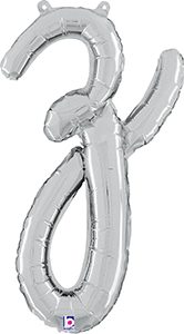 Consumer Inflated Script Letter Lowercase z Silver balloon by Betallic.
