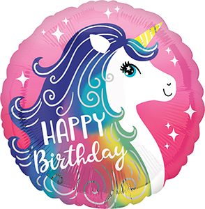 Pink Unicorn Happy Birthday Standard balloon by Anagram.
