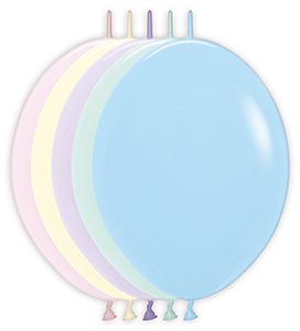 12 inch LINK-O-LOON Pastel Matte Assortment of Betallatex balloons.